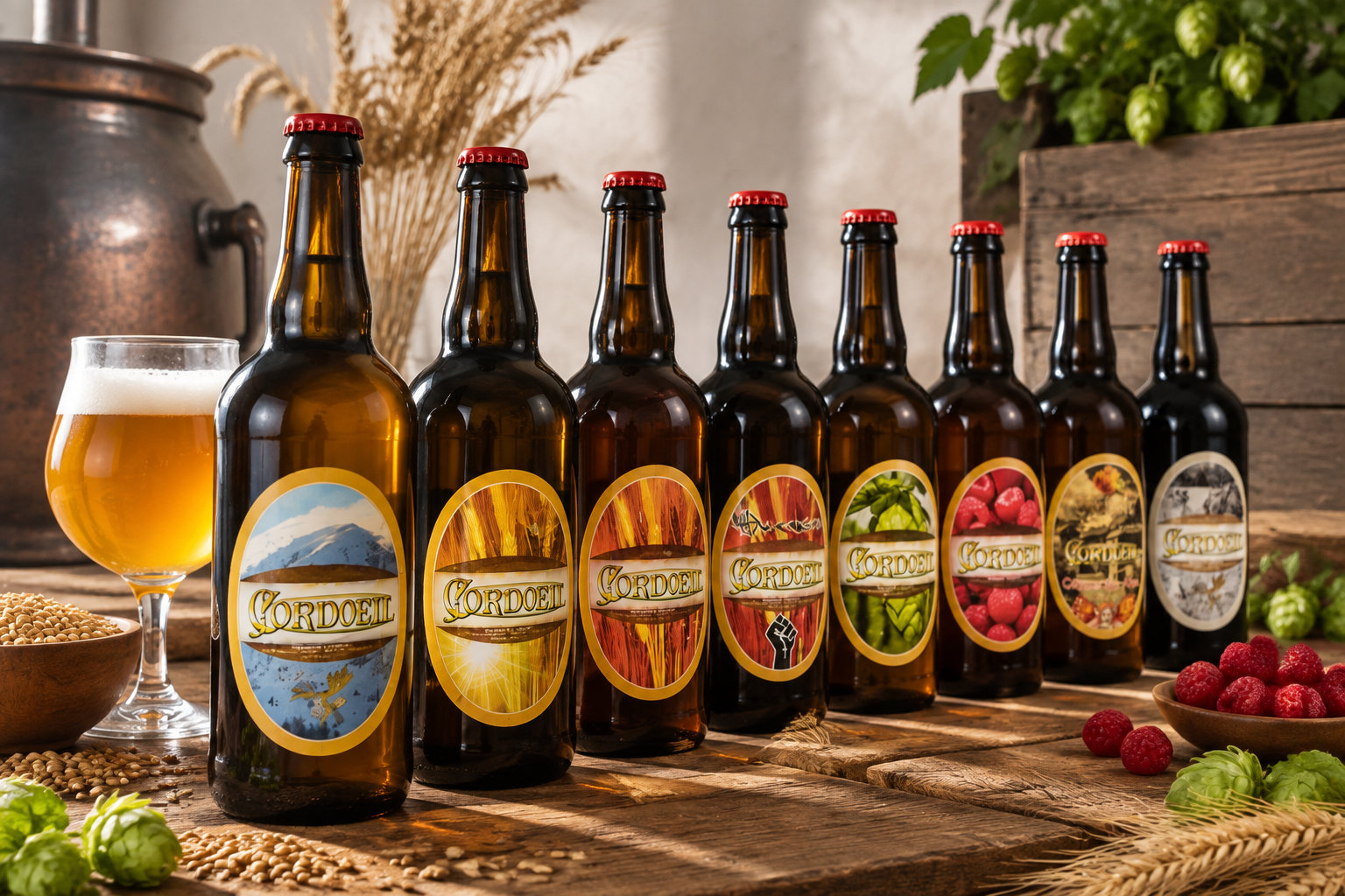 Installations et produits de la brasserie artisanale Cordoeil à Thorame-Basse.