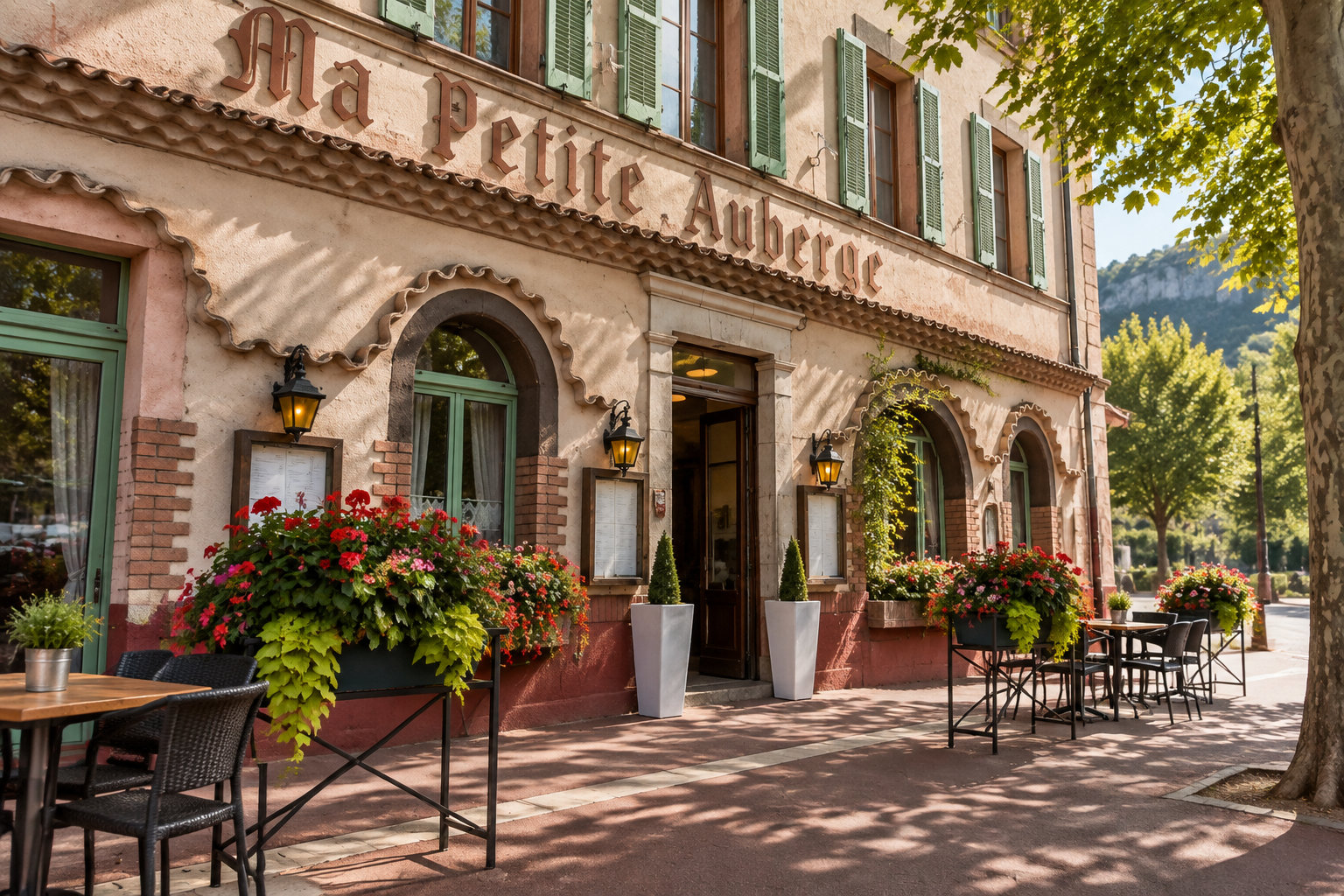 Façade de Ma Petite Auberge sur le boulevard de la République, au cœur de Castellane.